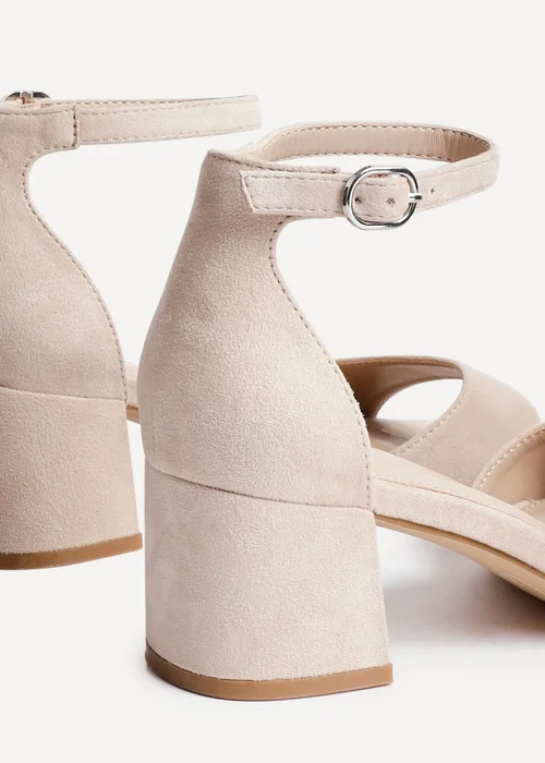 Linzi Maddie Sand Faux Suede Closed Back Block Heeled Sandals - Size 5 Image 4