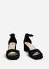 Linzi Maddie Black Faux Suede Closed Back Block Heeled Sandals - Size 5 Image 3