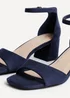 Linzi Maddie Navy Faux Suede Closed Back Block Heeled Sandals - Size 4 Image 4