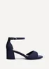 Linzi Maddie Navy Faux Suede Closed Back Block Heeled Sandals - Size 4 Image 2