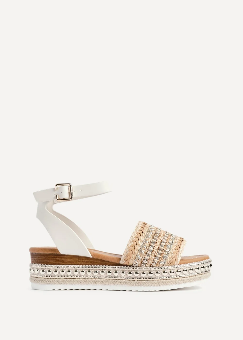 Linzi Opulant Gold Embellished Espadrille Flatform Sandals - Size 6 Image 2
