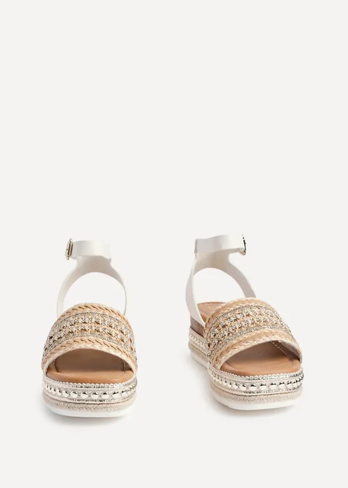 Linzi Opulant Gold Embellished Espadrille Flatform Sandals - Size 6 Image 3