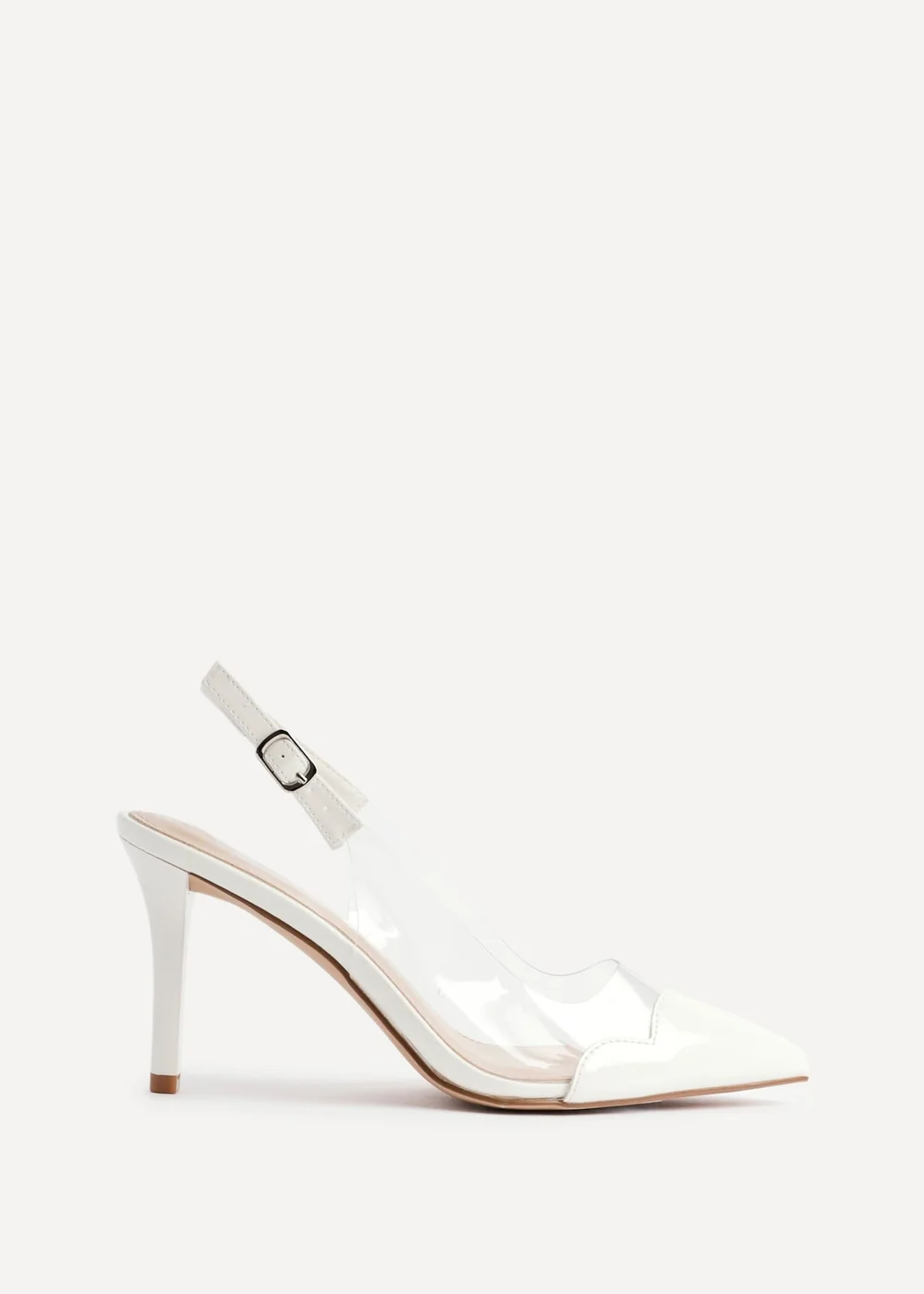 Linzi Nolita White Perspex Patent Mix Slingback Court Heels - Size 5 Image 2