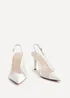 Linzi Nolita White Perspex Patent Mix Slingback Court Heels - Size 5 Image 3