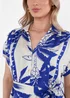 Gini London Blue Tropical Print Midi Shirt Dress - M/L Image 3