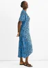 Gini London Blue Animal Print Viscose Wrap Midi Dress - 10 Image 4