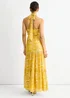 Gini London Yellow Animal Jacquard Halter Neck Maxi dress - 8 Image 2