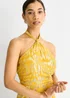Gini London Yellow Animal Jacquard Halter Neck Maxi dress - 8 Image 3