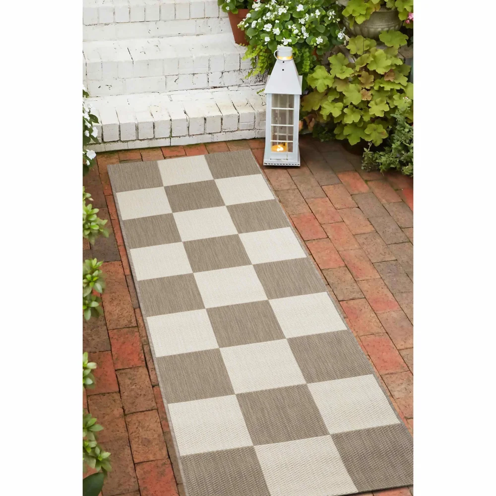 Homemaker Natural Chequer Runner Rug - 67 x 200 Image 2