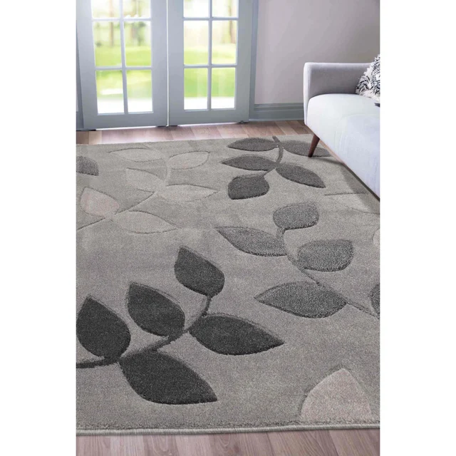 Homemaker Grey Leaf Design Rug