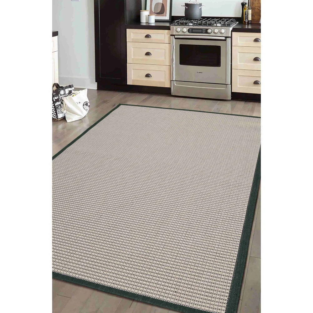 Homemaker Green Border Rug - 67 x 200 Image 1