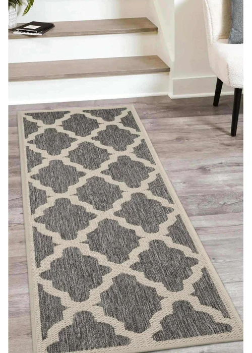 Homemaker Steel Trellis Gel Flatweave Runner Rug - 60 X 180 Image 1
