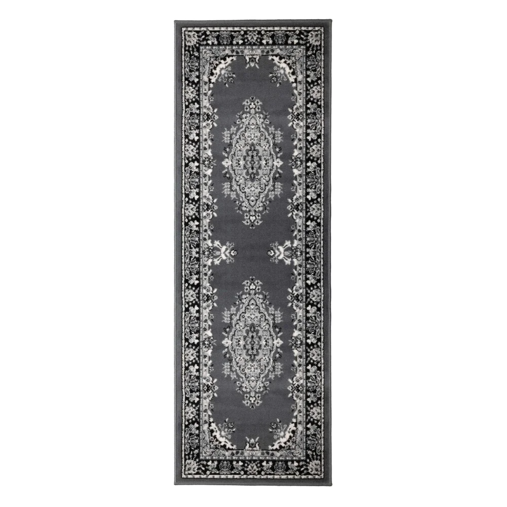 Homemaker Grey Traditional Runner Rug - 67 x 200 Image 1