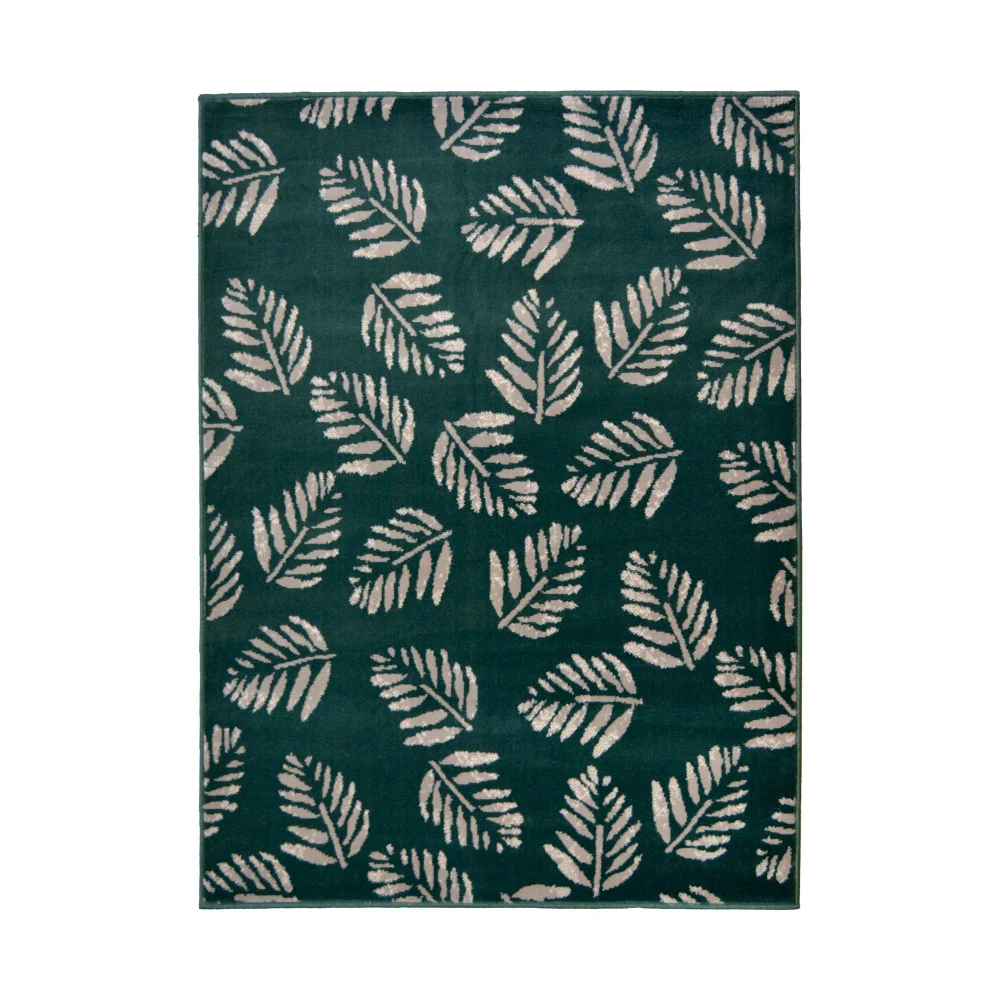 Homemaker Green Leaf Print Rug - 120W x 160D(cm) Image 4