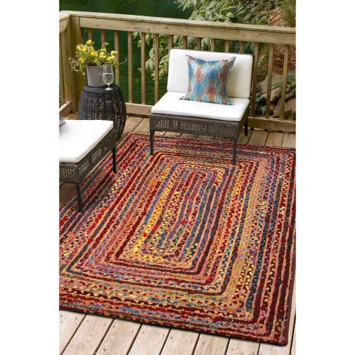 Homemaker Multicolour Border Rug - 150 x 150cm Image 2