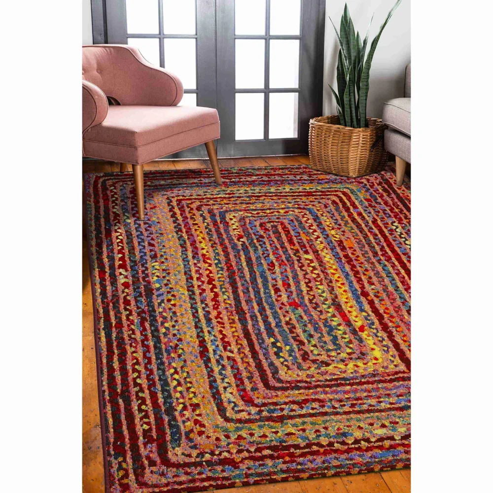 Homemaker Multicolour Border Rug - 150 x 150cm Image 1
