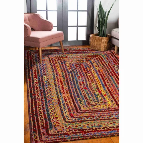 Homemaker Multicolour Border Rug - 150 x 150cm Image 1