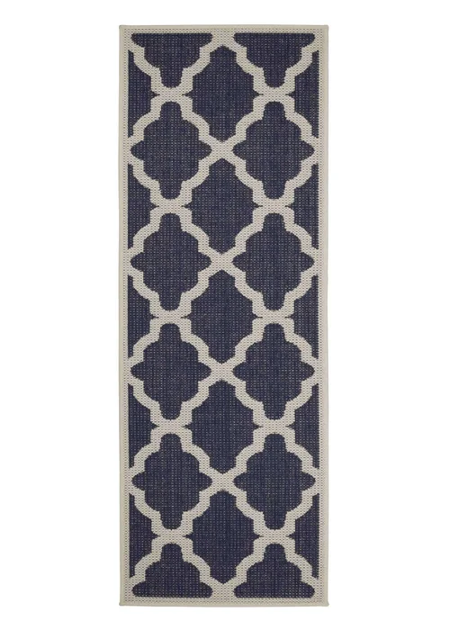 Homemaker Navy Trellis Gel Flatweave Runner Rug - 60 X 180 Image 4