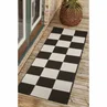 Homemaker Black Chequer Runner Rug - 80 x 150 Image 1