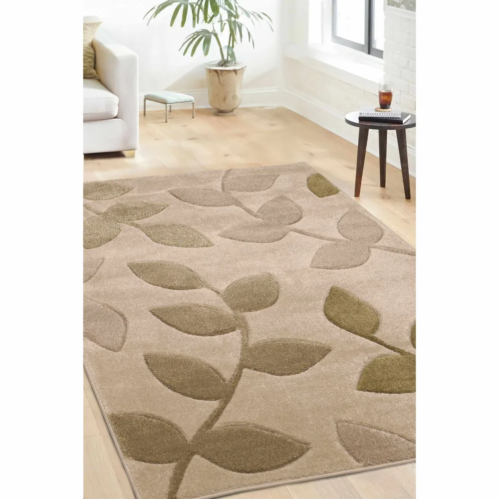 Homemaker Green Leaf Design Rug - 80 x 150 Image 1