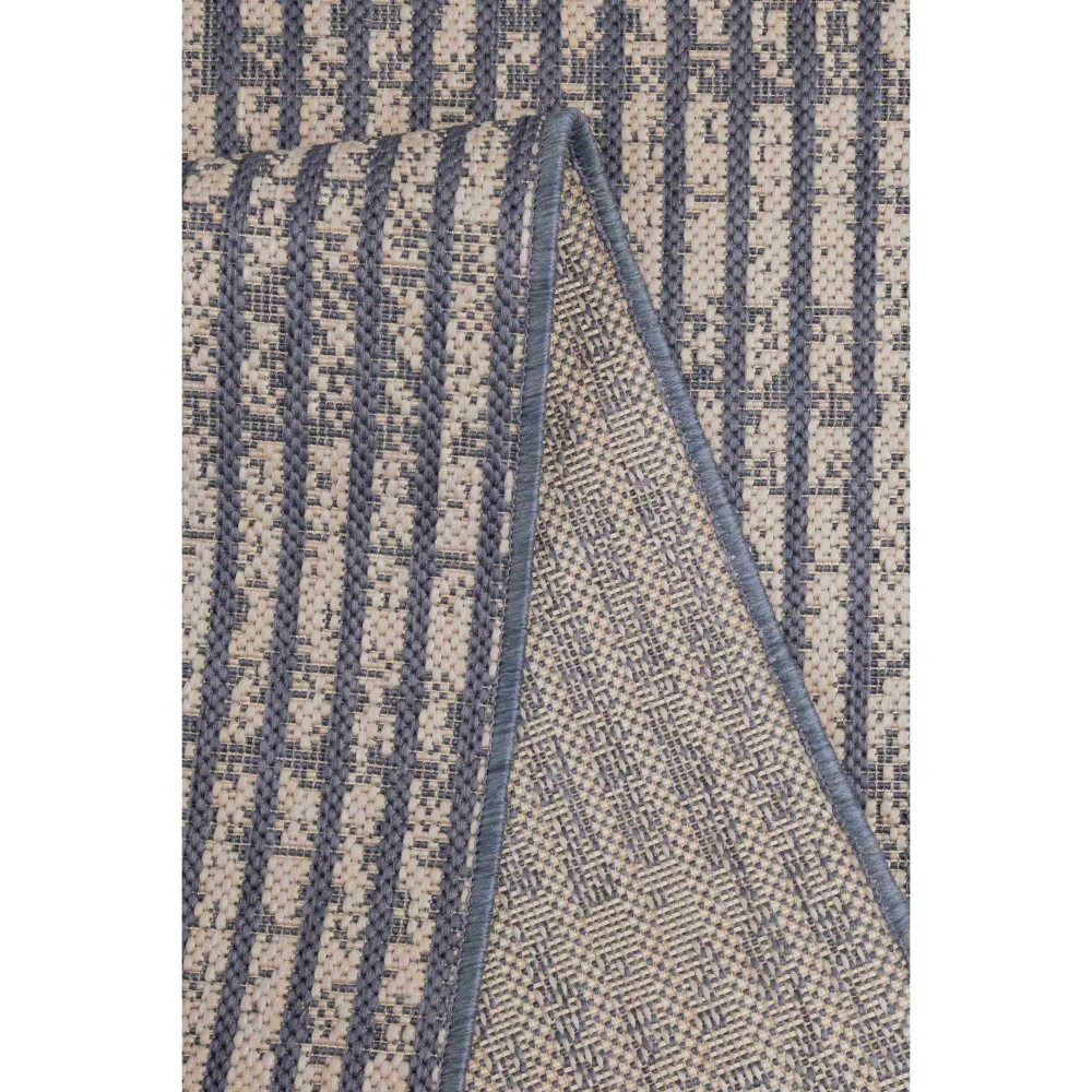 Homemaker Navy Hatch Design Runner Rug - 67 x 200 Image 5