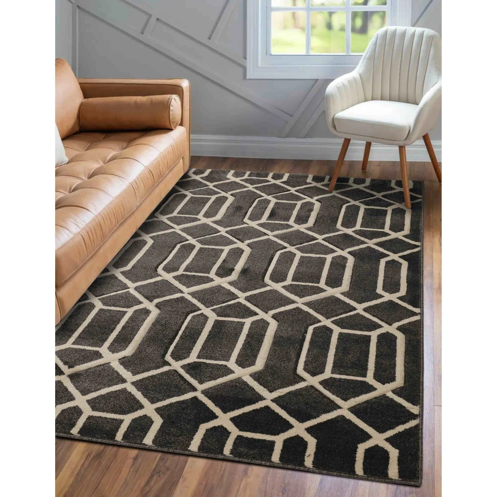 Homemaker Lattice Grey Rug - 80 x 150 Image 1