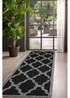 Homemaker Black Trellis Gel Flatweave Runner Rug - 80 x 150 Image 1