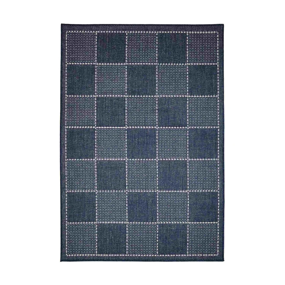 Homemaker Navy Check Gel Flatweave Rug - 60 x 230cm Image 6