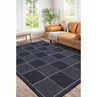 Homemaker Navy Check Gel Flatweave Rug - 80 x 150 Image 1