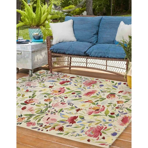 Homemaker Indoor Outdoor Floral Rug - 120 x 170 Image 1
