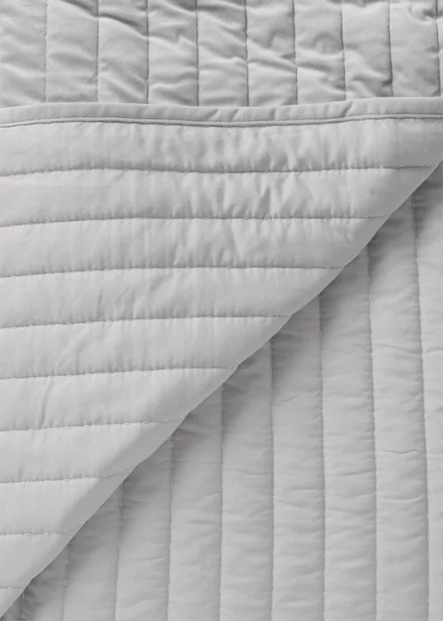 Grey Velvet Bedspread Image 2