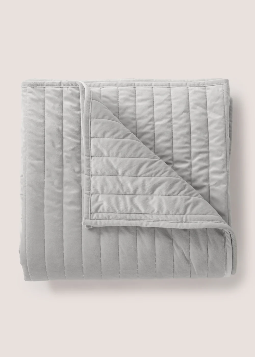 Grey Velvet Bedspread Image 1