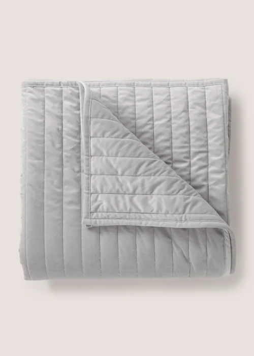 Grey Velvet Bedspread Image 1