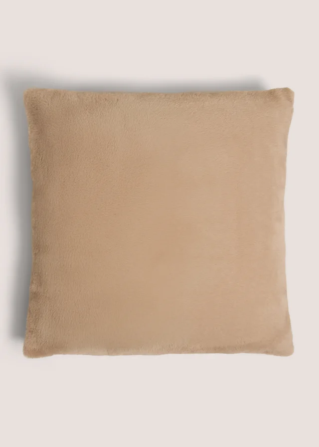 Beige Faux Fur Cushion