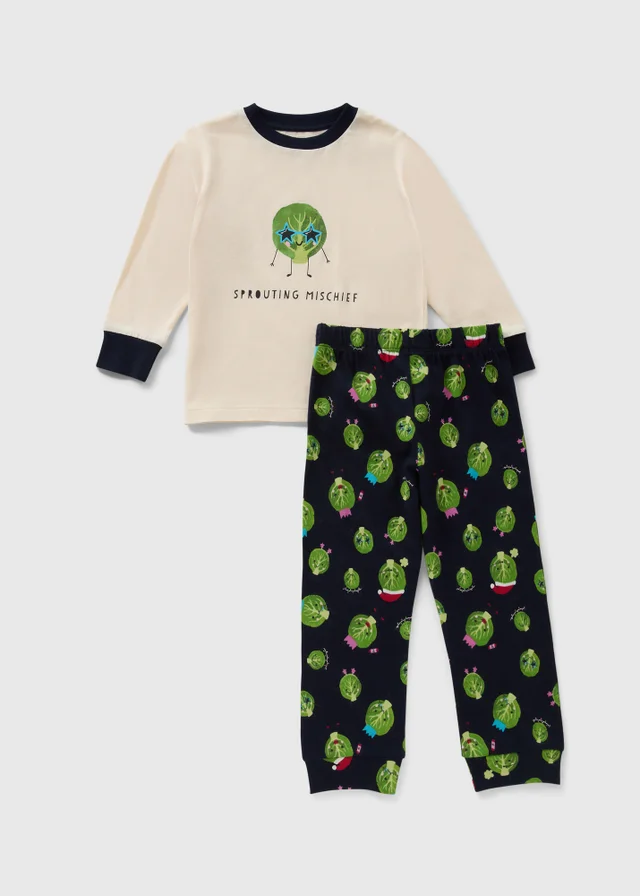 Boys Cream Matching Family Sprout Pyjamas (1–13yrs)