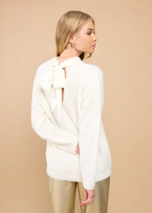 Little Mistress Oyster Soft Jumper with Bow Detail by Vicky Pattison - 22 Image 3