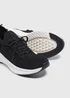 Black Knitted Sports Runner Trainers - Size 6 Image 2