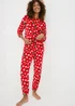 Red Christmas All Over Print Fleece Pyjama Set - Large Image 1