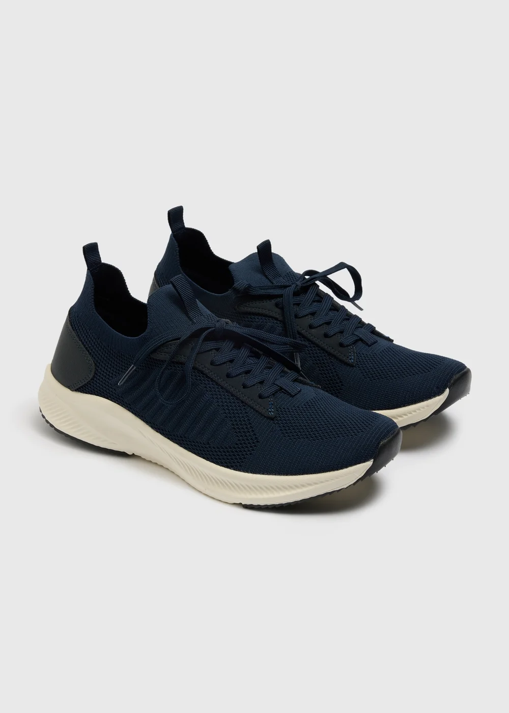 Navy Knitted Sports Runner Trainers - Size 6 Image 1