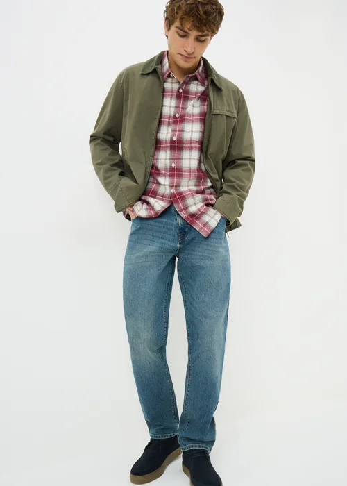 Burgundy Check Shirt - Medium Image 2