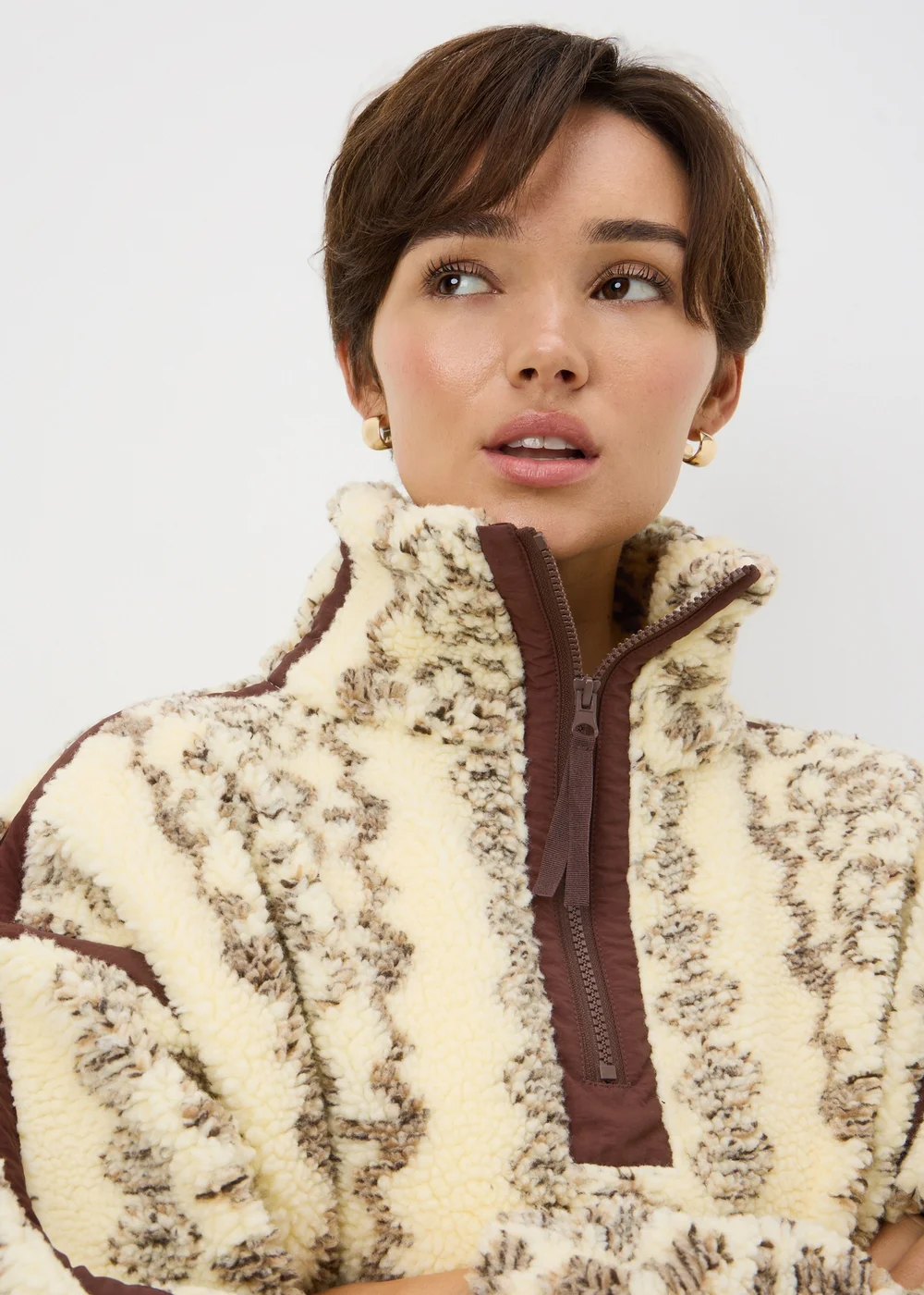 Stone Aztec Borg Jumper - Large Image 3