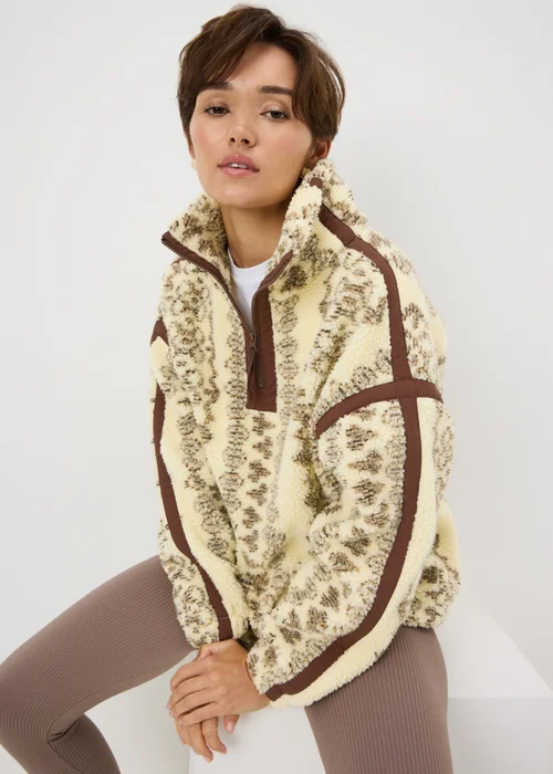 Stone Aztec Borg Jumper - Large Image 1