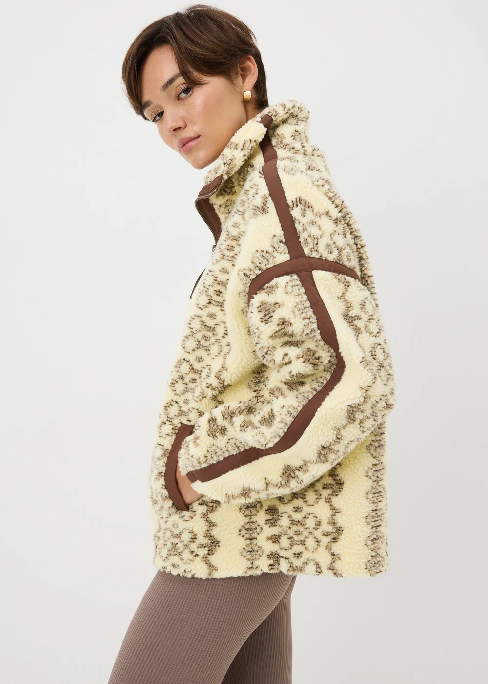 Stone Aztec Borg Jumper - Large Image 2