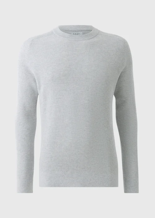 Grey Ribbed Crew Jumper - Extra Large Image 4