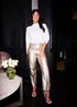 Little Mistress Gold PU Trousers by Vicky Pattison - Size 22 Image 1