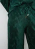 Green Crinkle Plisse Co Ord Wide Leg Trousers - Size 08 29 leg Image 2