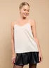 Little Mistress Cream Satin Lace Trim Cami Top by Vicky Pattison - Size 8 Image 1