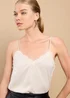 Little Mistress Cream Satin Lace Trim Cami Top by Vicky Pattison - Size 8 Image 4