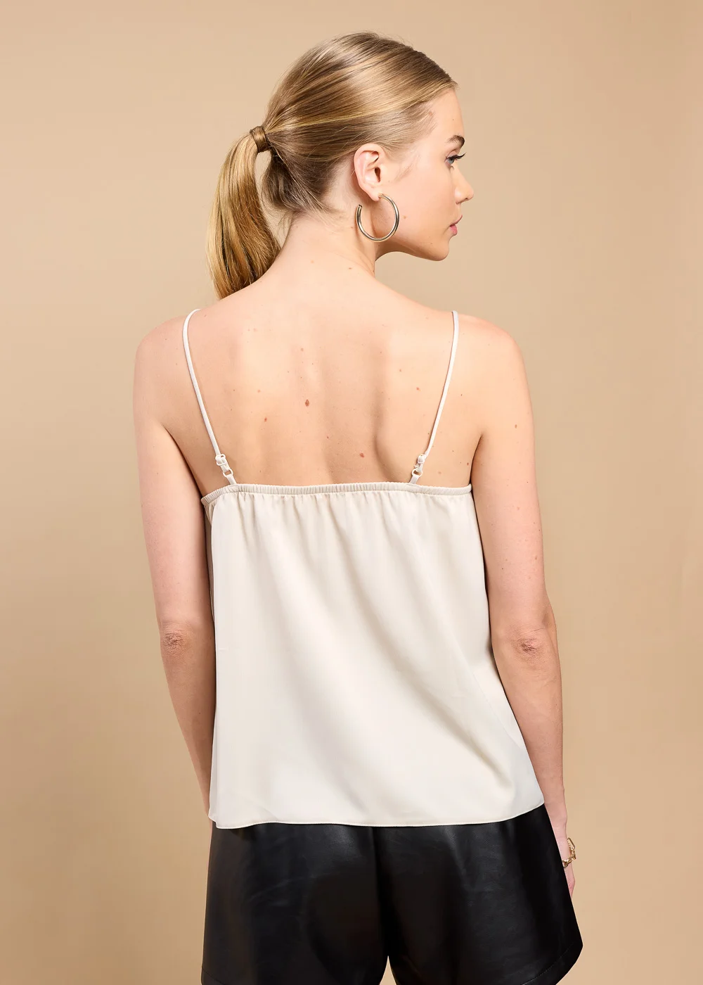 Little Mistress Cream Satin Lace Trim Cami Top by Vicky Pattison - Size 8 Image 2