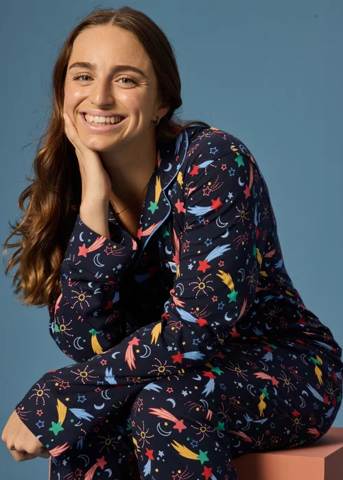 Alder Hey Adult Unisex Navy Traditional Pyjama Set - Medium Image 2